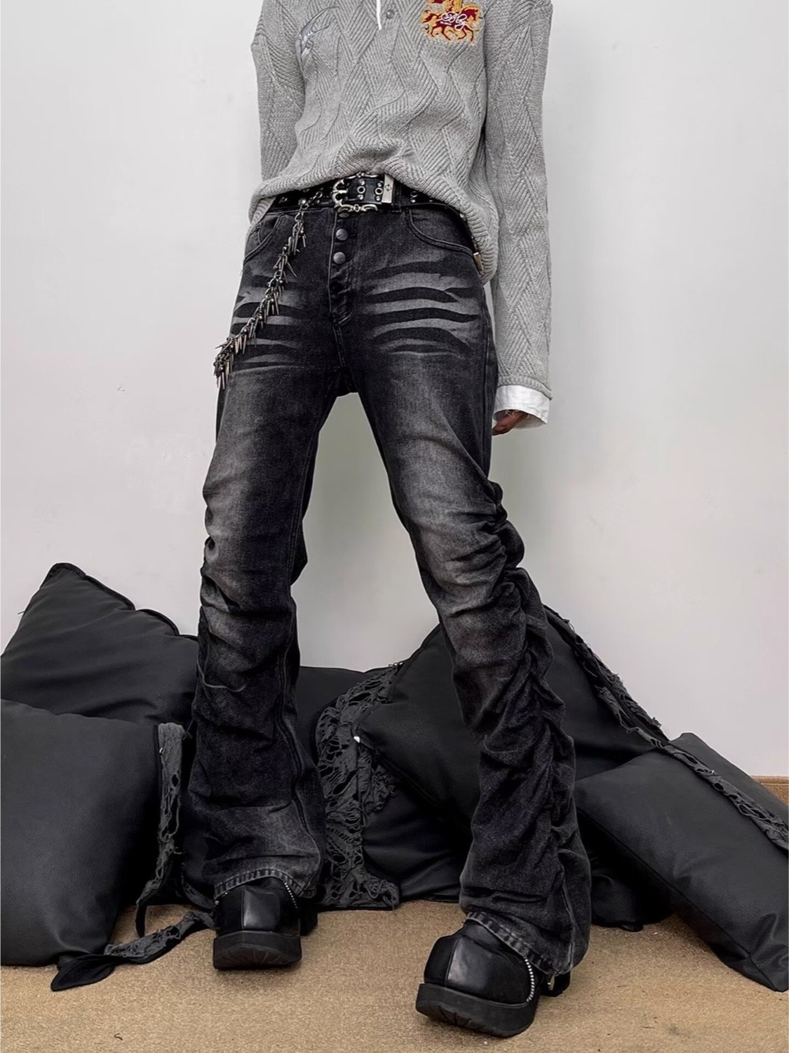 Washed Black Grey Men's Slim S - Streetwear Brand Denim recension och pris