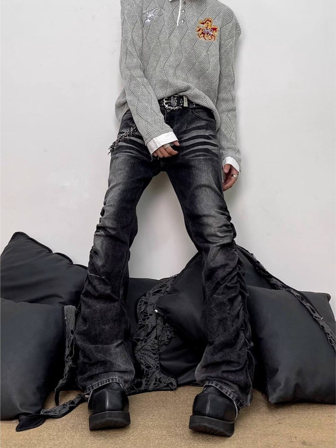 Washed Black Grey Men's Slim S - Streetwear Brand Denim recension och pris