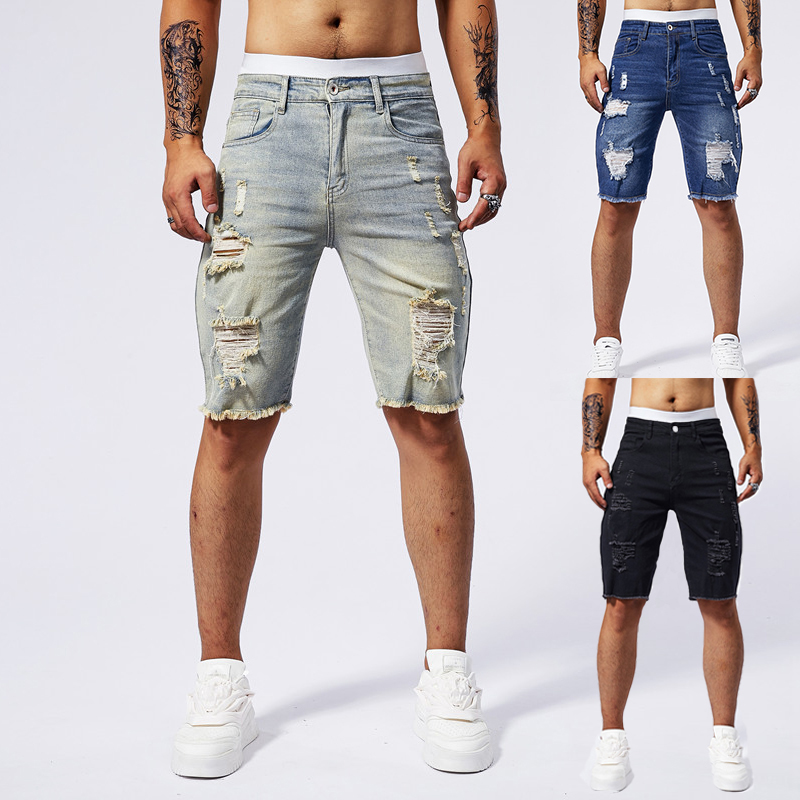 2025 Summer New Men's Ripped D - Streetwear Brand Denim recension och pris