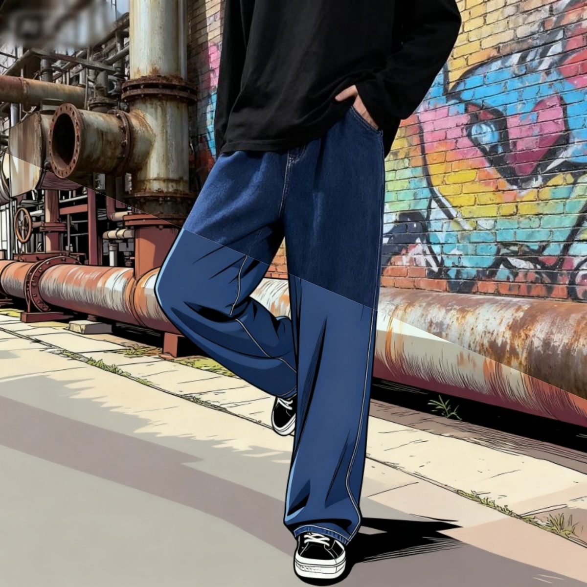 Korean Style Streetwear New Fa - Streetwear Brand Denim recension och pris